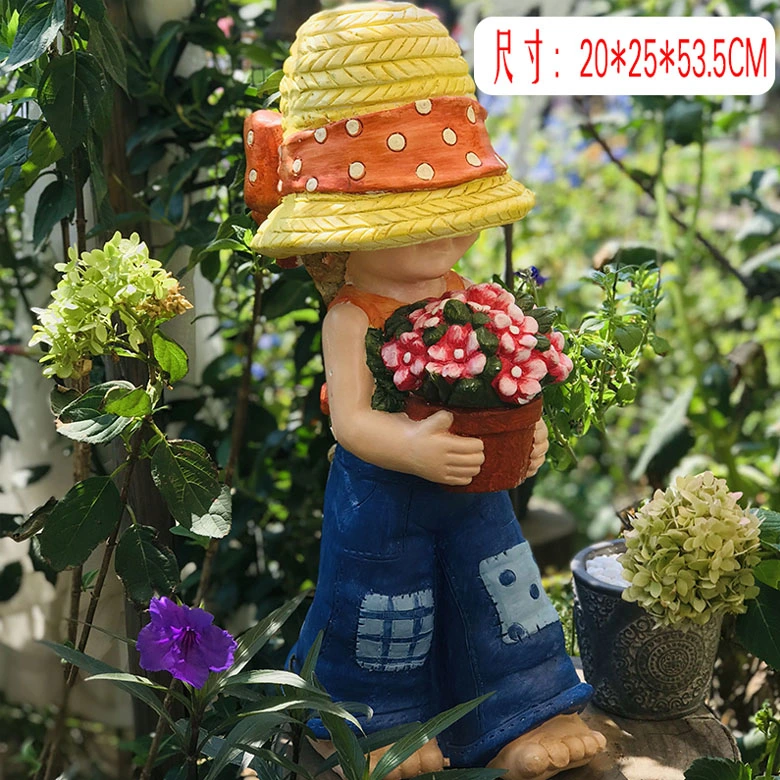Hg26 Custom Hot Sell Resin Garden Poly Garden Decoration Boy and Girl Statues