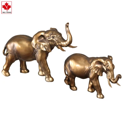 Статуэтки слонов из смолы, статуя животных, украшение для дома