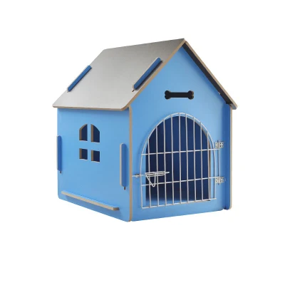 Домик для собаки, уличное кошачье гнездо, домик для домашних животных, питомник, Лидер продаж, съемный деревянный роскошный деревянный модный домик для животных с дверью