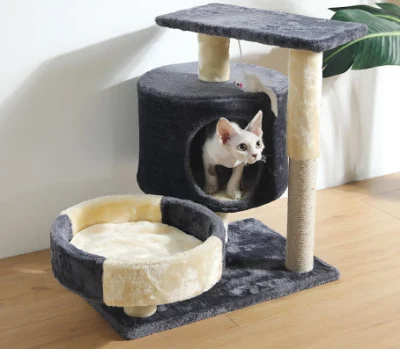 Индивидуальный плюшевый кондоминиум для домашних животных, сизаль, деревянная скребок, мебель, дом на дереве для кошек