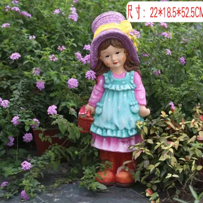 Hg26 изготовленные на заказ горячие продажи смолы сад поли сад украшения статуи мальчика и девочки
