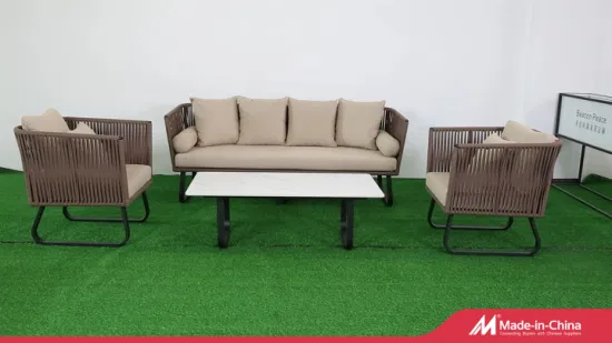 Роскошный современный дизайн садовый диван набор алюминиевый патио мебель из тикового дерева уличная мебель